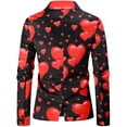 thumbnail image 6 of YanHoo Valentines Day Suit Men Pink Heart Print Jackets One Button Long Sleeve Suit Slim Fit Jackets Suit for Prom Party Men Valentines Day Gifts for Boyfriend, 6 of 9