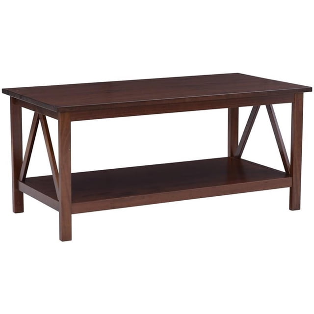 Linon Titian Collection Table Basse avec Tablette Inférieure, Tabac Antique