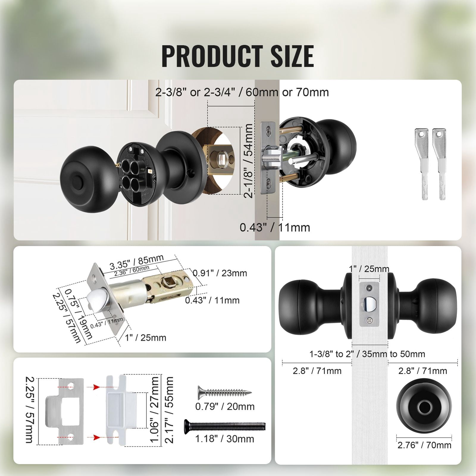 Bluetooth Smart Door Lock, Fingerprint/App/Key Unlocking, 50 Fingerprints and 100 Codes, Auto-Lock 5-59s, Easy Installation, Compatible with Standard Doors