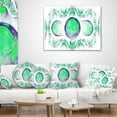 thumbnail image 3 of Designart Green Exotic Pattern on White - Abstract Throw Pillow - 18x18, 3 of 4