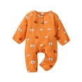 thumbnail image 1 of ITFABS Combinaison Bébé Halloween, Imprimé Citrouille Col Rond Manches Longues, 1 of 9