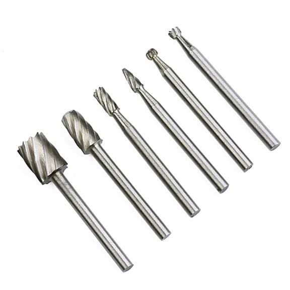 Masteelf 6 PCS Routing Router Bits Burr Rotary Tools Suit Woodworking Carving Engraving Drilling Rotary Tools