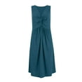 thumbnail image 6 of cfhntfmh Sundresses for Women Sleeveless Comfy Deep V Neck Mini Dress Front Knot Casual Summer Tunic Tank Dress, 6 of 7