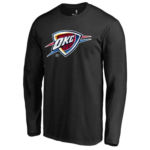 Men's Black Oklahoma City Thunder Midnight Mascot Long Sleeve T-Shirt