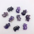 thumbnail image 5 of 2 Purple Piggies Hand Carved Amethyst Pig Animal Beads | 22x13x11mm | Purple | 2 Beads, 5 of 12