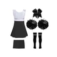thumbnail image 2 of Manyakai Children Cheerleading Dress with Athletic Shorts Outfit Cheer leader Uniform Costume Team A Black&White 6, 2 of 5