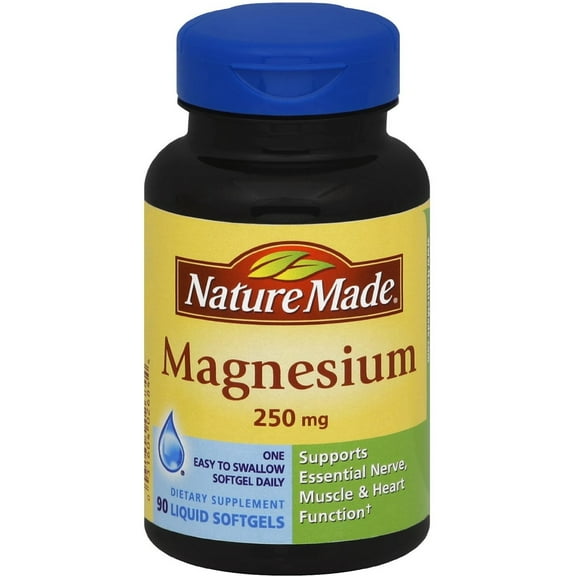 6 Pack - Nature Made Magnesium 250 mg Liquid Softgels 90 ea