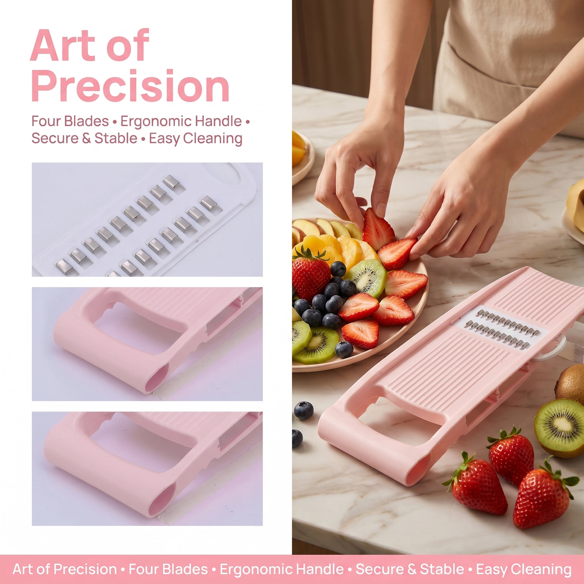 Unique Bargains  Professional Mandoline Slicer for Home Chefs 5 in 1(B) 10.9"x3.9"