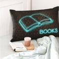 thumbnail image 4 of Pofeuu Neon Sign For Books Print Polyester Microfiber Plush Pillowcases, Super Soft and Cozy Pillow Case Covers with Envelop Closure（Pillow core not included）-20"x30", 4 of 6