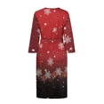 thumbnail image 4 of Yuyamidu Snowflake Bathrobe Sleepwear for Women Lightweight Robe Long Dressing Gown Plus Size S Christmas V-Neck Nightgown Red Mid-Calf Length Robe for Sleeping, 4 of 7