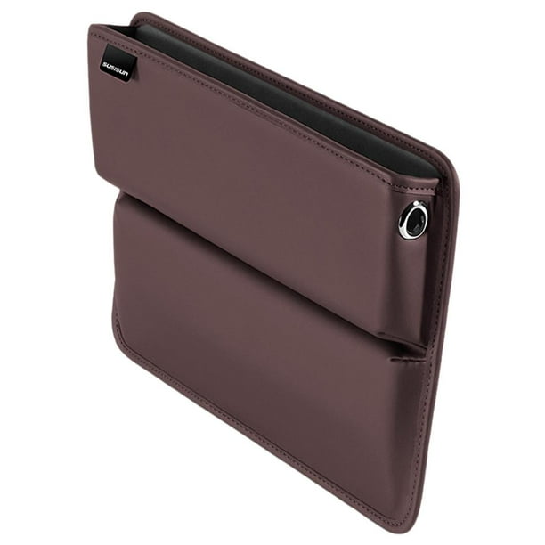 Asiento de coche de piel sintética para asiento de coche, relleno de espacio, apto para llaves, cartera para artículos pequeños 30x20x5cm