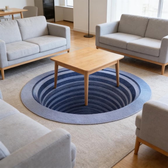 Rugs That Look Like a Hole,2026 New Optical Illusion Rugs,Dog Gets Scared of 3D Carpet,3D Carpet Bottomless Hole Optical Illusion Area Rug for Entryway,Living Room,As Test & Game with Your Cat or Dog