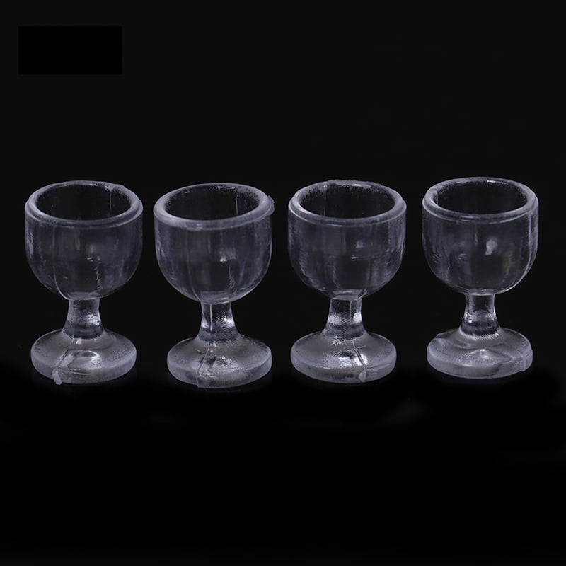 4Pcs 1:12 Dollhouse miniature goblet cup doll house kitchen wine glass cuCACA 