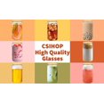 thumbnail image 4 of 8pcs Glass Cups with Bamboo Lids and Glass Straws, 16oz, 4 of 7
