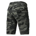 thumbnail image 3 of Havenx Cargo Shorts for Men Camo Knee Length Elastic Waist Shorts with Multi-Pockets Stretch Button Pant Travel Work Lightweight Summer Outdoor Hiking Wear,Camouflage Green L, 3 of 4
