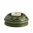 thumbnail image 1 of The Veda Company 4202GN Green Hand Painted Tea Light Holder, 1 of 1
