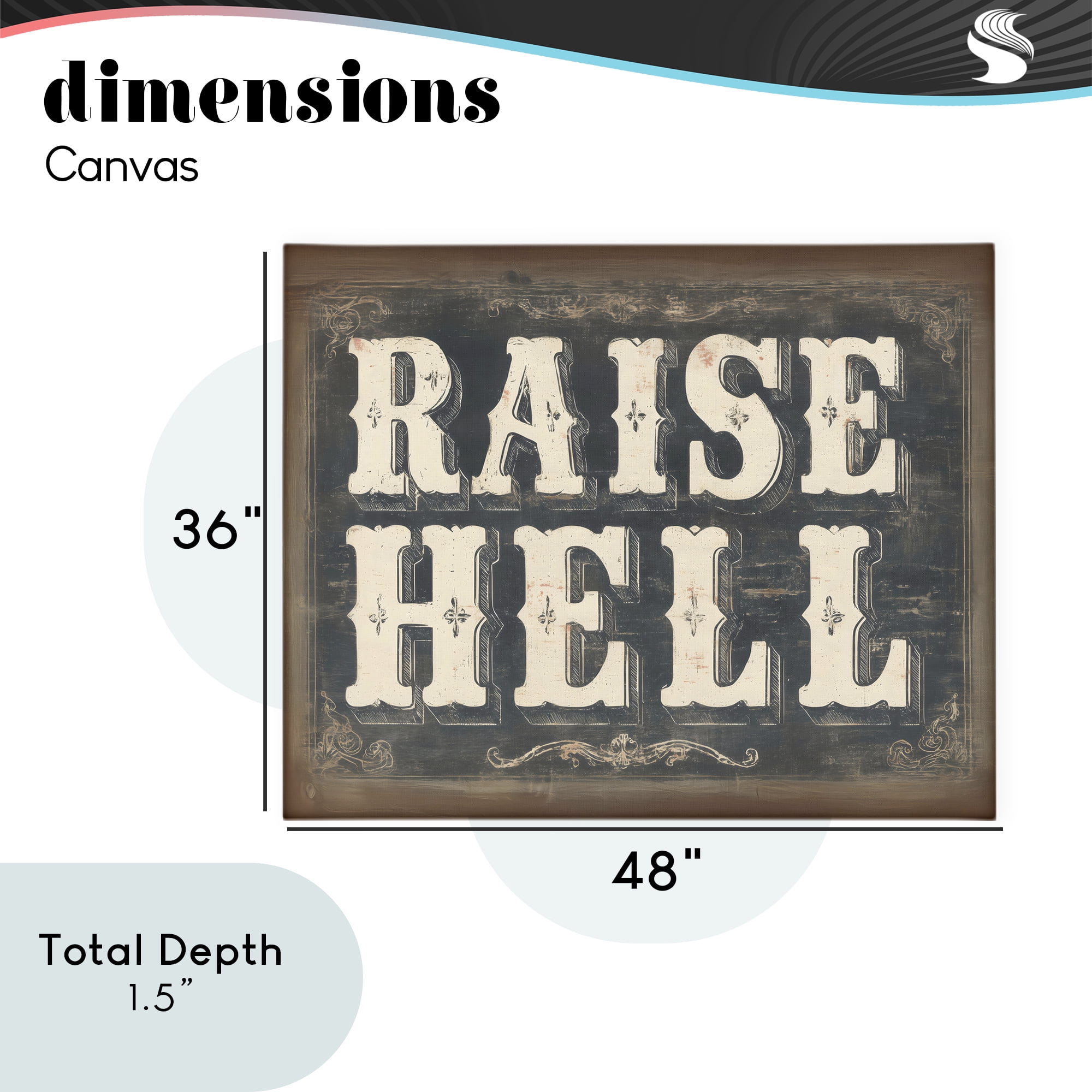 Stupell Industries Raise Hell Vintage Western Canvas Wall Art, design by Arlington Prints