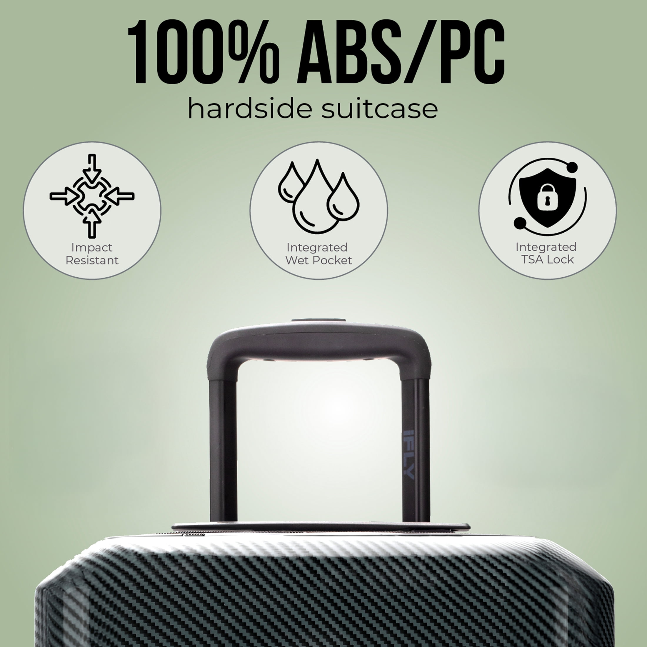 iFLY Carbon Elite 28" Hardside Checked Luggage, Black