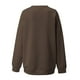 thumbnail image 3 of Gibobby Sudadera oversize mujer Sudadera de Cuello Redondo Sudadera de algodón para Mujer Sudadera Ligera(Café,M), 3 of 5