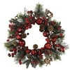 Nearly Natural 22in. Apple Berry Artificial Wreath