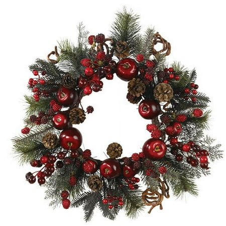 Nearly Natural 22in. Apple Berry Artificial Wreath