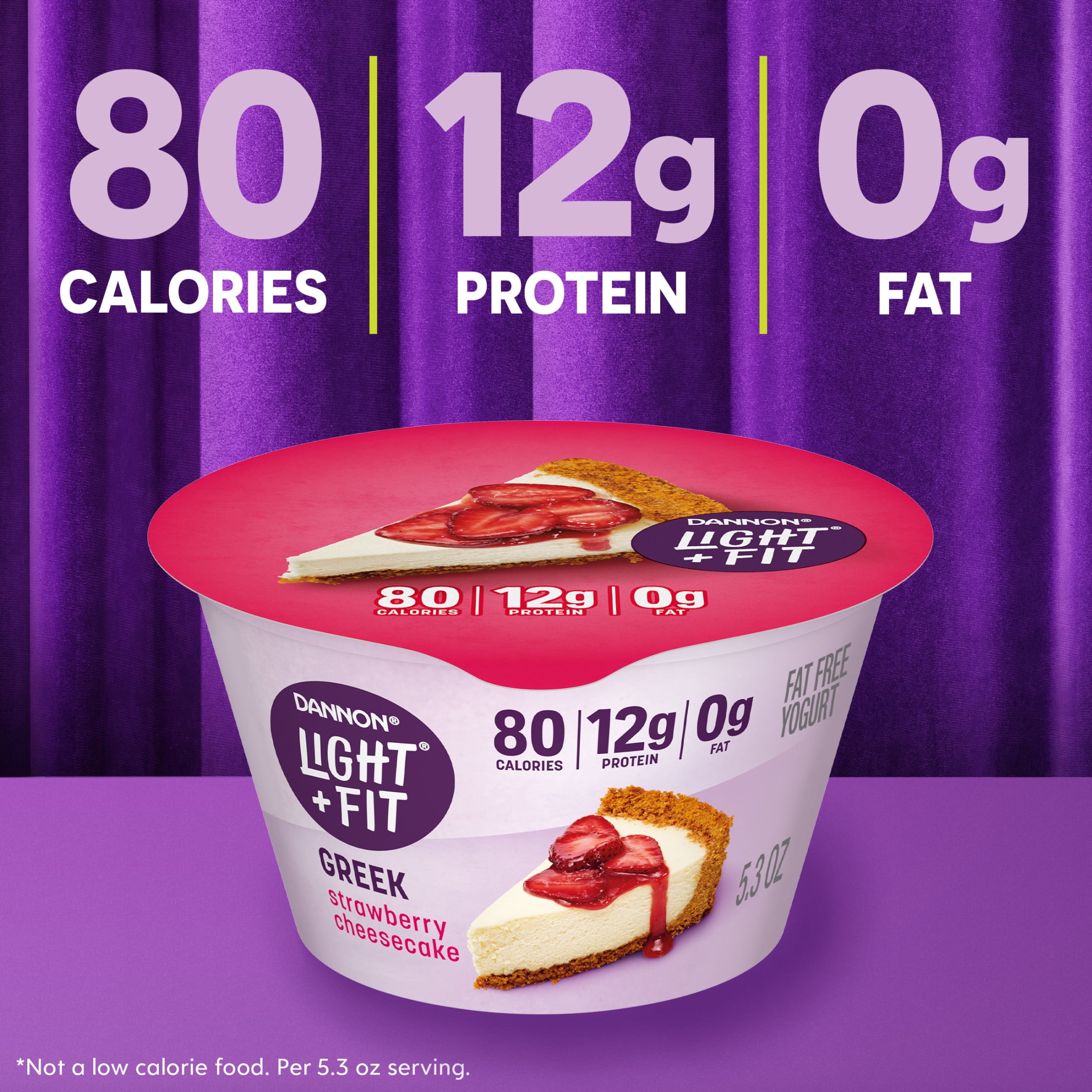 Light + Fit Strawberry Cheesecake Greek Fat Free Yogurt Cup, 5.3 oz