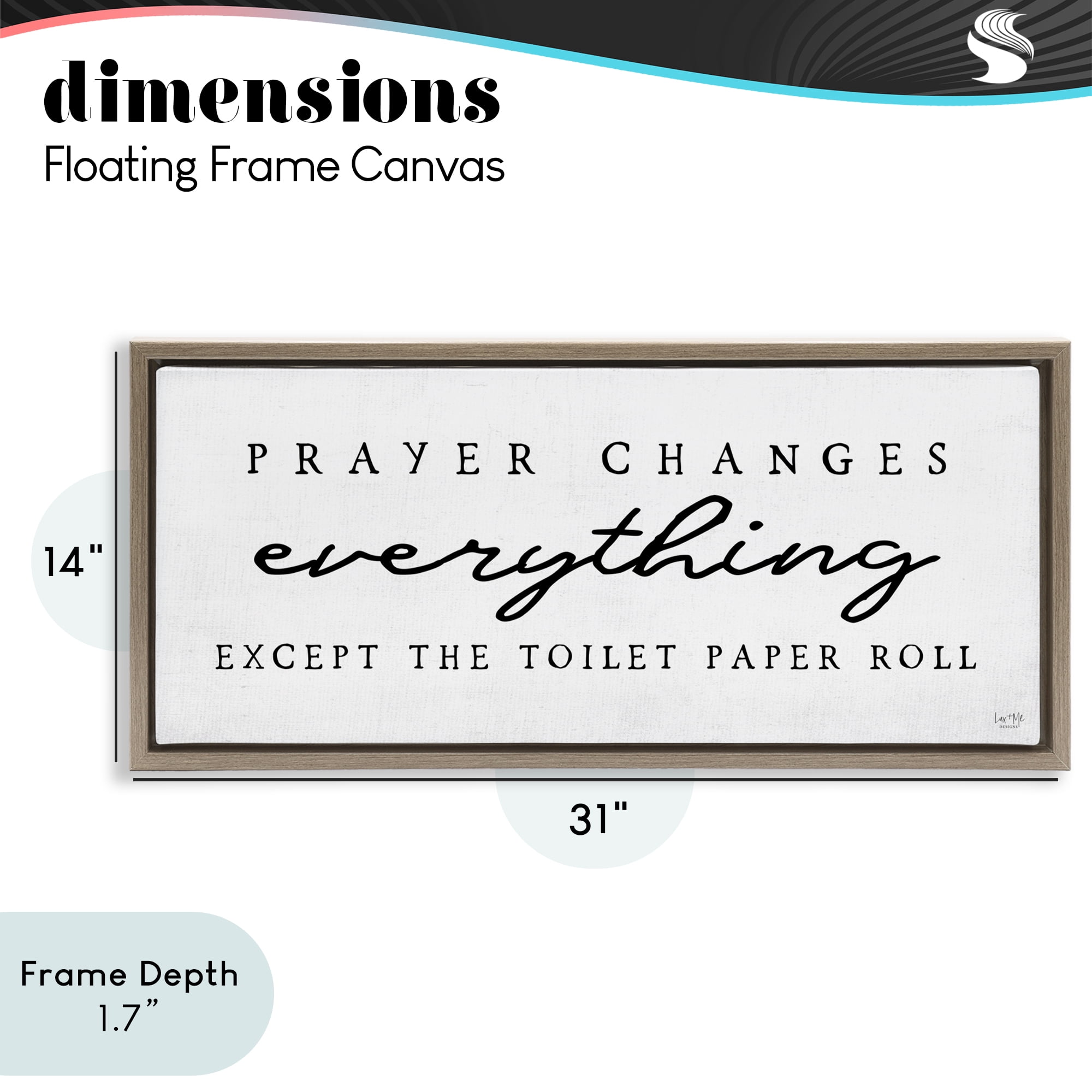 Stupell Industries Funny Prayer Changes Everything Brown Framed Floater Canvas Wall Art, design by Lux + Me Designs