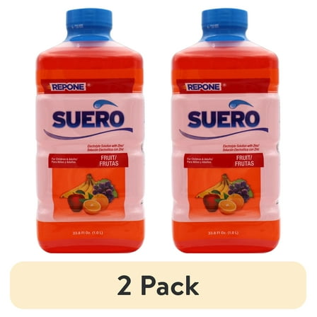 (2 pack) Suero Repone Fruit Flavored Electrolyte Drink, 1 Liter