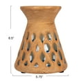 thumbnail image 3 of Creative Co-Op 6.5 Inches Debossed Terra-cotta Candle Pillar Holder for 3 Inches Pillar, Natural and Blue, 3 of 5