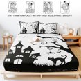 thumbnail image 5 of Twin Sze Fitted Sheet Set - Halloween 2 Piece Bedding Sets 16" Deep Pocket Fitted Sheet with 1 Pillowcase, Black Spooky Castle Bats Tree Silhouette Brushed Microfiber Hotel Luxury Bed Sheets, 5 of 9