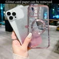 thumbnail image 3 of for iPhone 13 Pro Case Magnetic Gradient Glitter [ Compatible with MagSafe ], Bling Love Heart Clear Phone Case, Camera Protection Sparkly Slim Soft Back Cover for Women Girls - Pink, 3 of 10