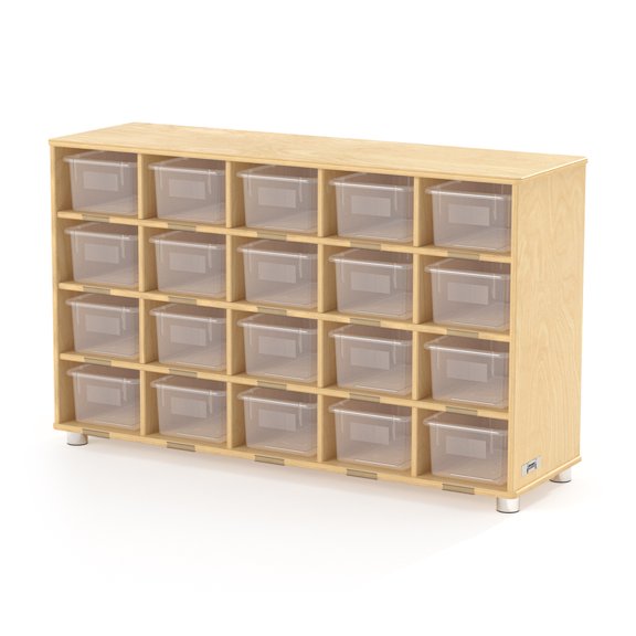 Twenty-Cubbie Shelf - with See-Thru Cubbie-Trays
