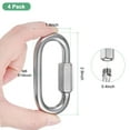 thumbnail image 3 of 4-Pack Quick Chain Link Connector, M8 5/16" 316 Stainless Steel D-Shape Locking Repair Chain Links for Swing/Camping/Hiking/Backpack, Twist Key Ring Screw Chain Link [Silver], 3 of 6