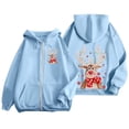 thumbnail image 2 of Women's Fashionable Christmas Printed Hoodie Long Sleeve Zipper Jacket Casual Sports Outerwear with Drawstring and Pockets, 2 of 2