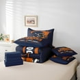 thumbnail image 4 of Erosebridal American Football Bed in a Bag Queen size 7 Pieces , Reversible, Navy Blue, Chicago, 4 of 5