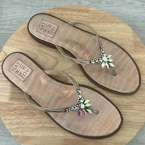 Naturalizer Liliana Slip-On Thong Jewel Sandal - Coppertini 9M