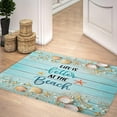 thumbnail image 2 of Beach Bathroom Rugs, Seashells Beach Door Mats Seashell Bathroom Mat Door Mat Non-Slip for Room Entryway Kitchen Bathtub, Tropical Teal Beach Bathroom Rugs Shower Floor Carpet, 17X29Inches, 2 of 3