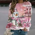 thumbnail image 2 of Staron Chandails de Noël Laids pour Femmes Chemise Décontractée Chandail à Manches Longues Hauts de Noël Col Rond Blouse Drôle Bonhomme de Neige Graphique Chandails Mode Cadeaux de Noël pour Maman, 2 of 5
