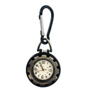 Men's Pocket Watch, Clip On Fob Watch, Backpack Carabiner Belt Watch with Luminous Hands for Hiking or Climbing