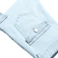 thumbnail image 6 of Mens polyester and Big Men's Leg Baggy Jeans Side Pockets Small Feet Tight Fitting Pants Full Length Pants Jeans Denim Pants for Men Light Blue XL, 6 of 7