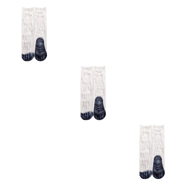 Qarigey 1 par de calcetines de algodón para niña, calcetines de tubo largo con estampado de animales en 3D, calzado transpirable para mujer, Type1 NO1