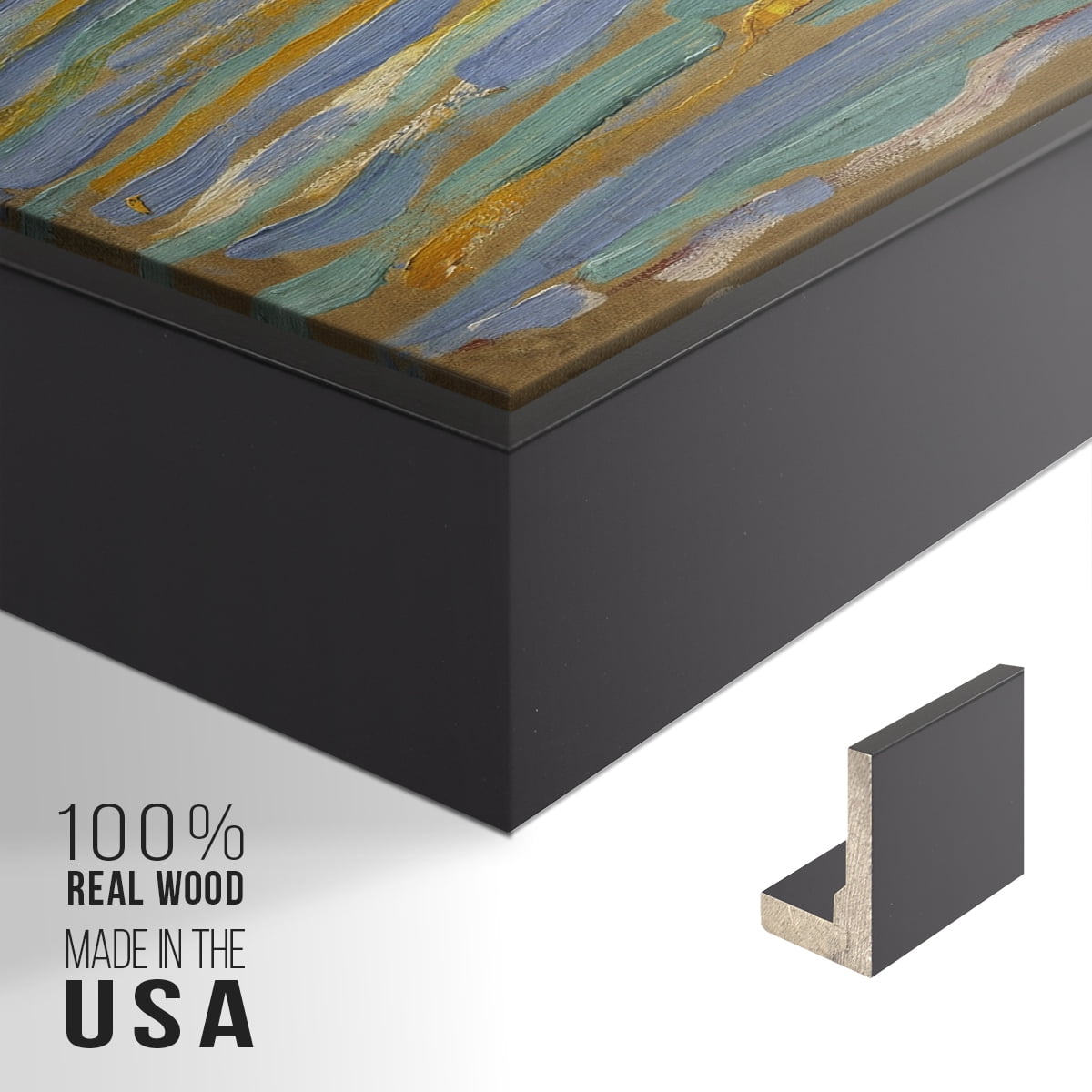 Vintage Landscape-CXIV By Wexford Home Framed in Black Wood Gallery Wrapped Canvas 27 in. x 41 in.