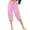 Pink, variant on Wyobmus Women's Cotton Linen Summer Capri Pants Summer Causal Petal Hem Capris Drawstring Solid Elastic Waist Flowy Beach Trousers With Pockets Khaki