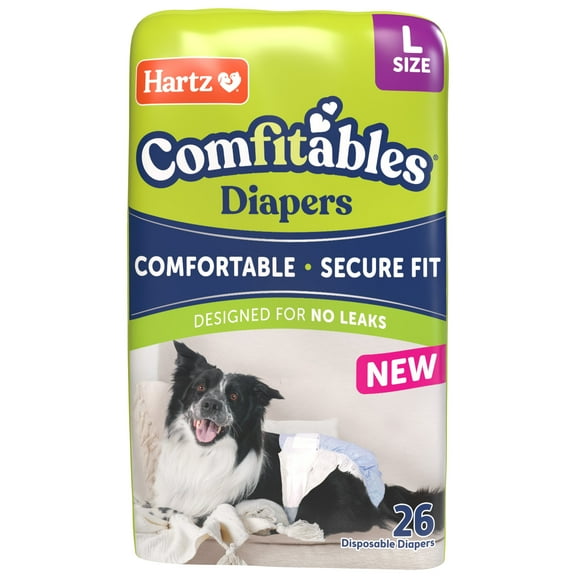 Hartz Comfitables Dog Diapers, Large 26 Count