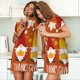 thumbnail image 4 of Easygdp Happy Thanksgiving Three Gnomes Camisón de manga corta para mujer, informal, estampado, 4 of 6