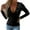 Black, variant on Womens V-Neck Tops Long SLeeve Carnival Solid Color Printed Casual Loose T Shirts Spring Summer Fashion Tees Trendy Clothing