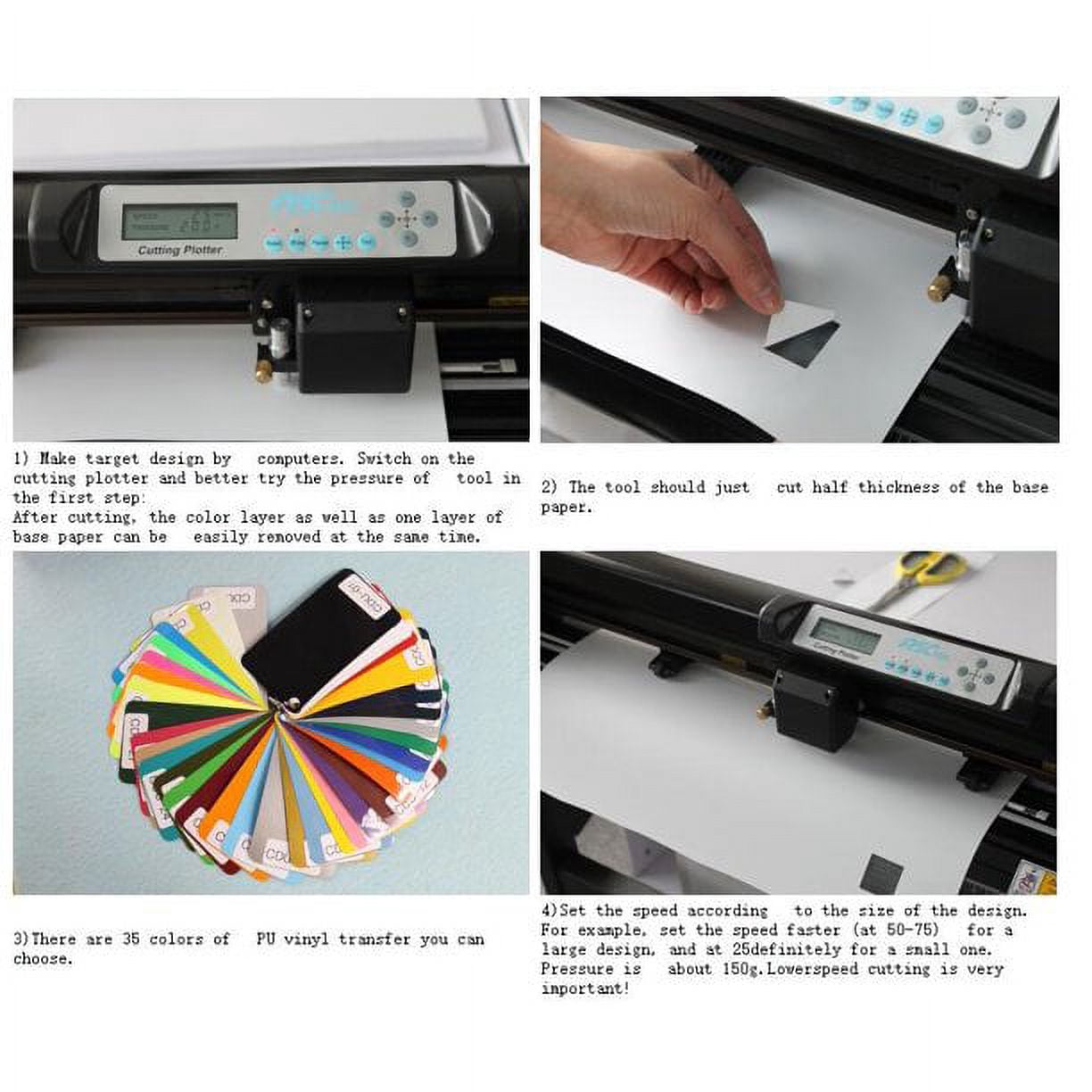 INTSUPERMAI Manual 15x15inch Flat Heat Press Machine 34inch Vinyl PU Cutting Plotter Ink Vinyl Sublimation Heat Press Kit