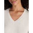 thumbnail image 4 of Time and Tru Women's V-Neck Tunic Tee with Short Sleeves, Sizes XS-XXXL, 4 of 5