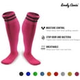 thumbnail image 3 of Girl's 2 Pairs High Performance Knee High Socks. Lightweight & Breathable - Ultra Comfortable & Durable Socks XL003 Size XS(Rose), 3 of 5