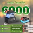 thumbnail image 2 of Leaf Blower, 680CFM/280MPH Electric Cordless Leaf Blower with 2*6.0Ah Batteries and Charger, 6 Speed Mode, Lightweight Leaf Blowers for Blowing Leaves, Lawn Care, Patio Cleaning and Dust, 2 of 10